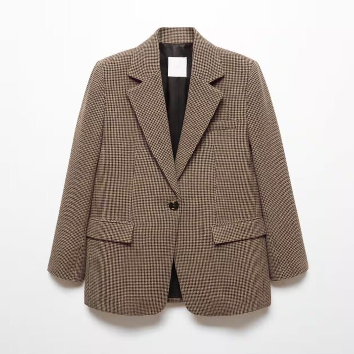 Lapels Houndstooth suit blazer